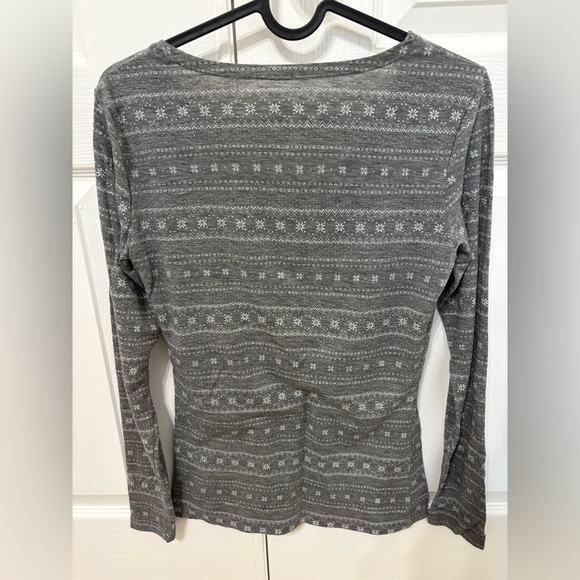 32 Degrees Gray Patterned Long Sleeve Top - Picture 2 of 3